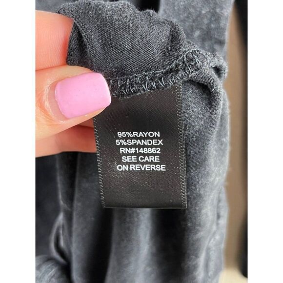 Torrid Super Soft Raise Hell Black Mineral Wash Tie Front Long Sleeve Tee 00 M - Picture 9 of 11